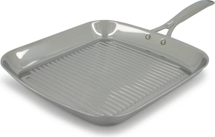 Image du produit Cristel Poêle à griller Castel Pro 30 x 30 cm, Argent (30 cm, Poêle à grillades, Aluminium, Acier inoxydable)