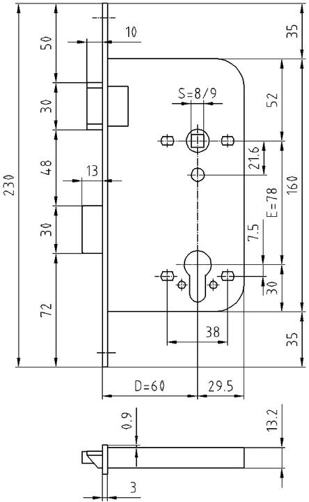 Actual product image Glutz Mortise locks 1106 (Mortise lock)