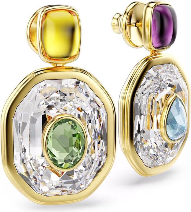 Image du produit Swarovski Chroma Drop Ohrhänger Asymmetrisches Design Oktagon Schliff Mehrfarbig Gold (Métal Swarovski)