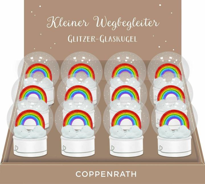 Produktbild Schneekugel Glitzer-Glaskugel Regenbogen (12 -teilig)