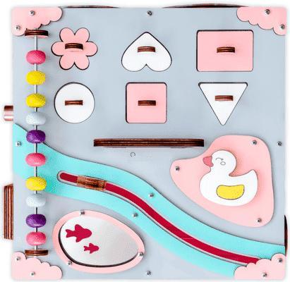 Produktbild Activity Board Sensorisches spielzeug, Motorikcenter, Activity würfel Busycube, Montessori Spielzeug - Rosa
