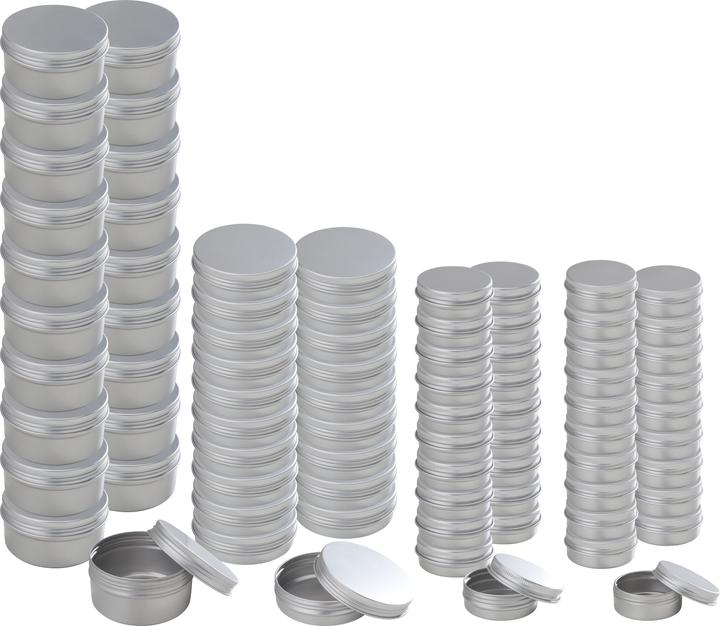 Image du produit VBS XXL Pack de 20 pots de crème ROND avec bouchon à vis Pots pour crème Cosmétique Aluminium