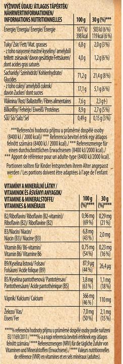 Nutritional values and ingredients Fitness Chocolate Cereals (375 g)