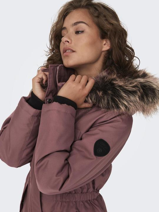 Produktbild Only Kapuze mit abnehmbarem Kunstfell-Rand Gerippte Ärmelbündchen Parka Langer Parka (XS)
