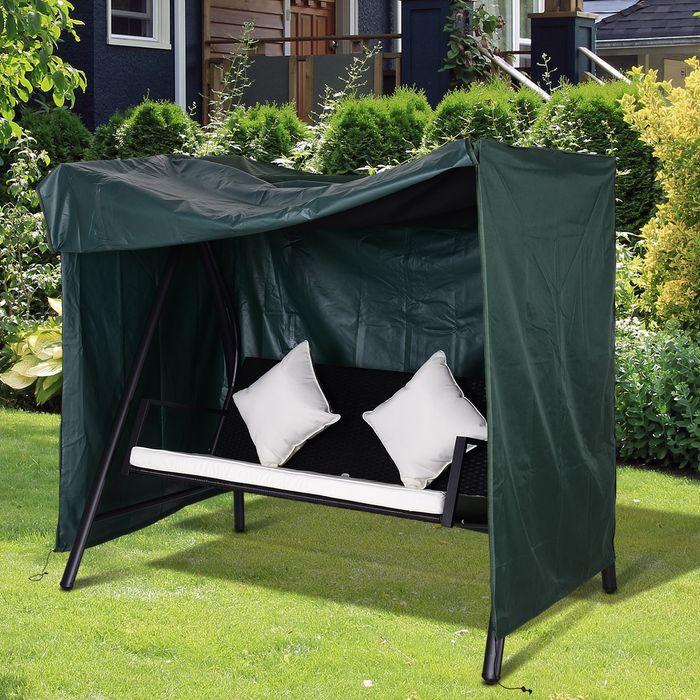 Produktbild Swisshandel24 Abdeckung Gartenschaukel Wasserfest Grün 177 x 114 x 152 cm