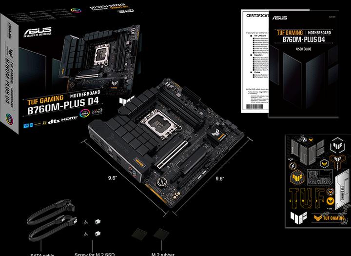 Actual product image ASUS TUF GAMING B760M-PLUS D4 (LGA 1700, Intel B760, mATX)