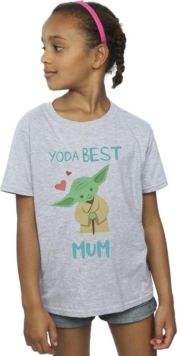 Actual product image Star Wars Girls Yoda Best Mum Cotton T-Shirt (140, 146)