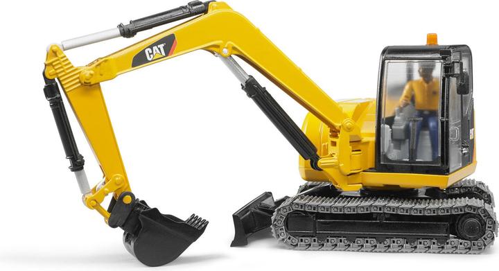 Actual product image Bruder Cat mini excavator with construction worker