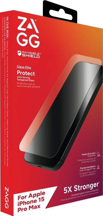 Actual product image Zagg Invisibleshield Glass Elite Am (1 Piece, Apple iPhone 15 Pro Max)