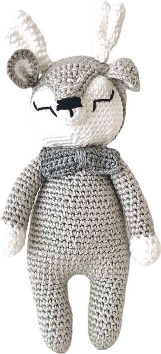 Actual product image BabyExpress Roe Deer Grey Plush Animal Bow Tie Dark Grey