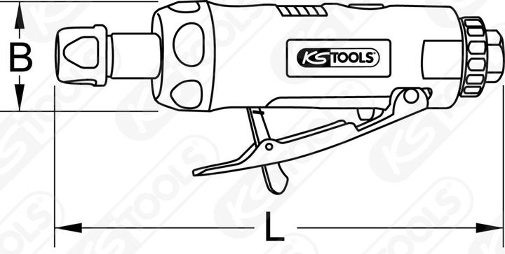 Immagine prodotto KS Tools SlimPOWER Mini smerigliatrice ad aria compressa diritta (220 W)