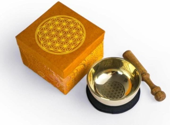 Actual product image Klangschalen-Center Singing bowl set in box M Flower of life