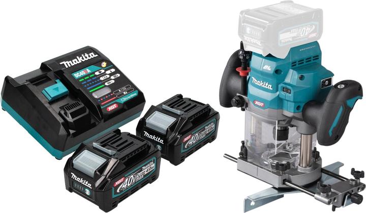 Actual product image Makita RP 001 GM201 Cordless router 40 V max. 12 mm brushless + 2x battery 4.0 Ah + charger