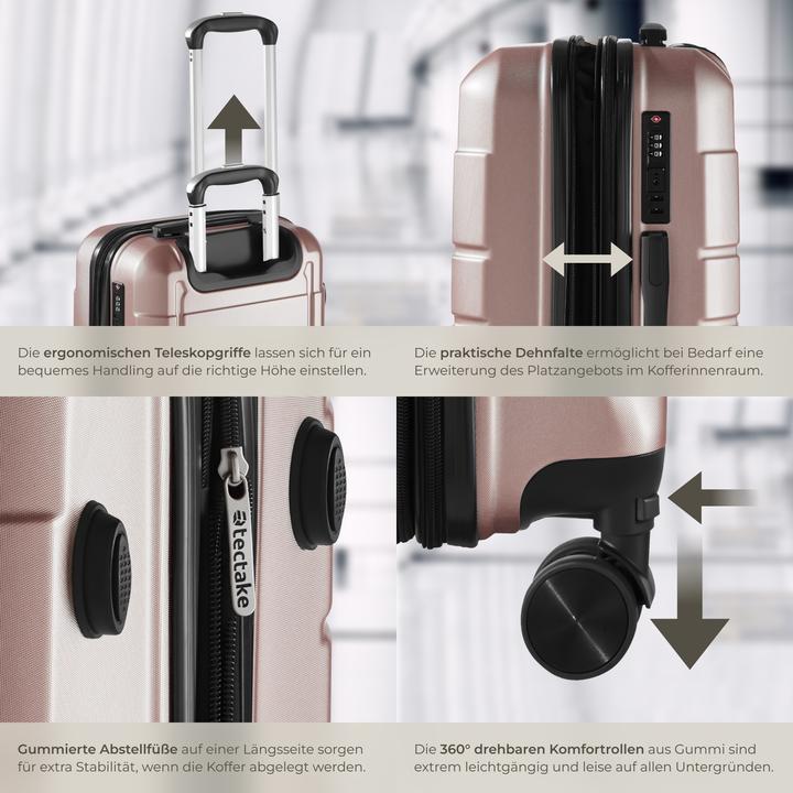 Image du produit tectake Set de valises rigides BRICE 3 pièces avec serrure à code