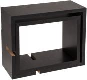 Actual product image Ootb Black wooden wall shelf, set of 2 (17 x 13 x 9 cm)