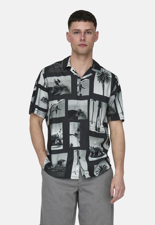Produktbild Only & Sons Onsnano Reg Cotton Viscose Ss Aop Shirt (XS)