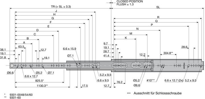 Productafbeelding Accuride Volledig uittrekbare kogellagergeleiders (zware rail) 9301