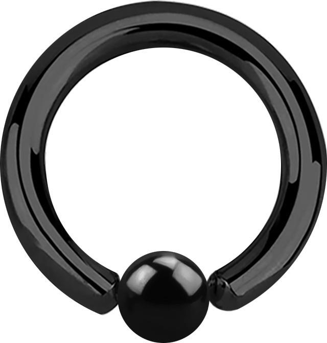 Image du produit Star Piercing Ball Closure Ring noir avec couche de titane (Acier chirurgical 316L, sans laiton)