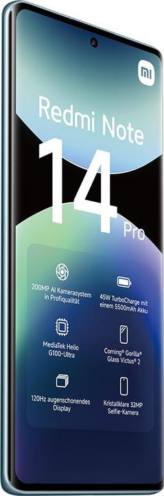 Productafbeelding Xiaomi Redmi Note 14 Pro (256 GB, Oceaanblauw, 6.67", Dubbele SIM, 200 Mpx, 4G)