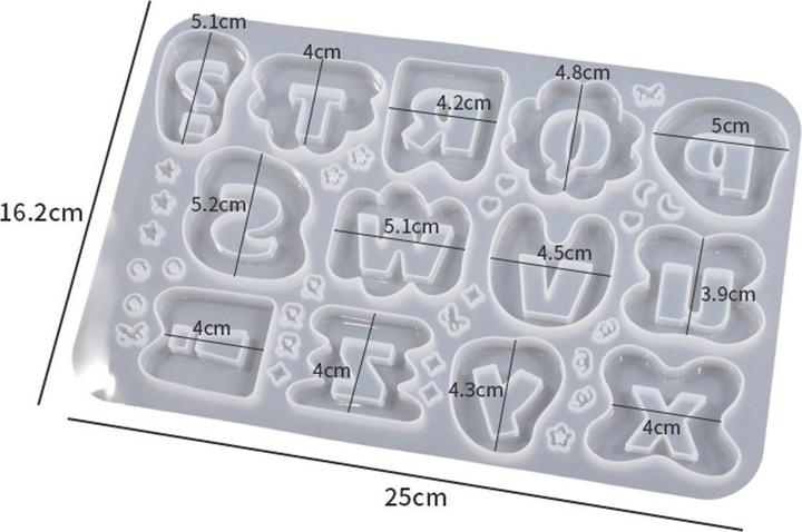 Produktbild König Design Epoxidharz Formen Set Resin Giessharz Silikonform Mold Buchstaben Schmuck Armband (Silikon)