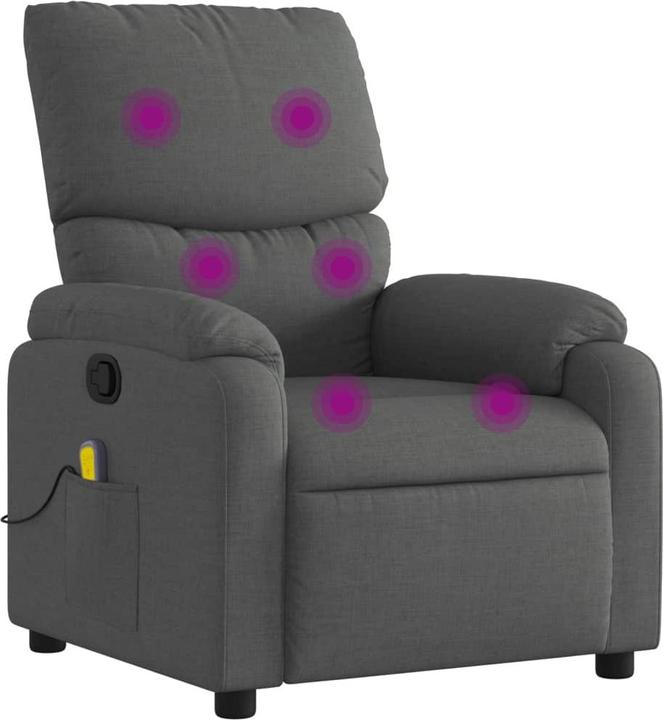 Actual product image VidaXL Massage chair dark grey fabric,Colour: Dark grey,Material