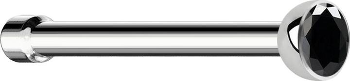 Actual product image Star Piercing Nose stud straight silver with crystal black (Surgical steel 316L, without brass)