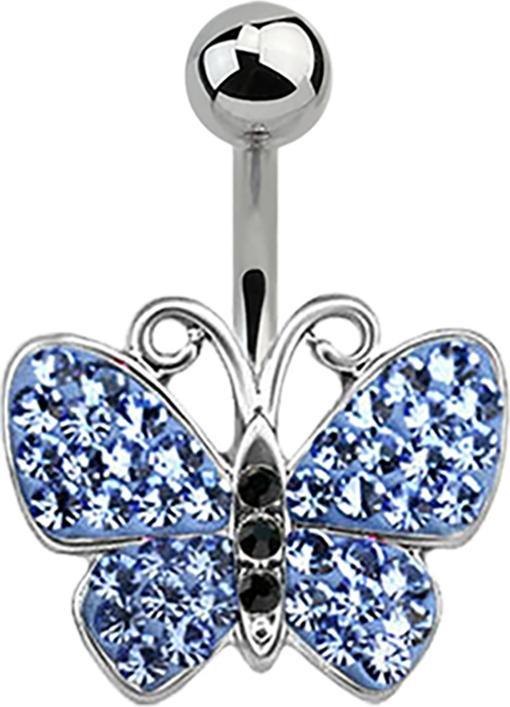 Immagine prodotto Star Piercing Banana argento Farfalla azzurra (Acciaio chirurgico 316L)
