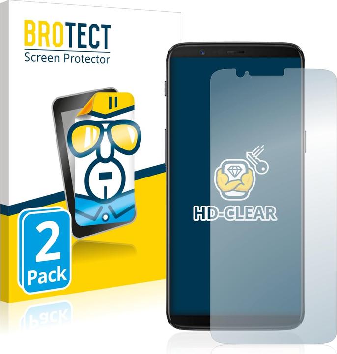 Produktbild BROTECT Schutzfolie Displayschutz Klar (2 Stück, OnePlus 5T)