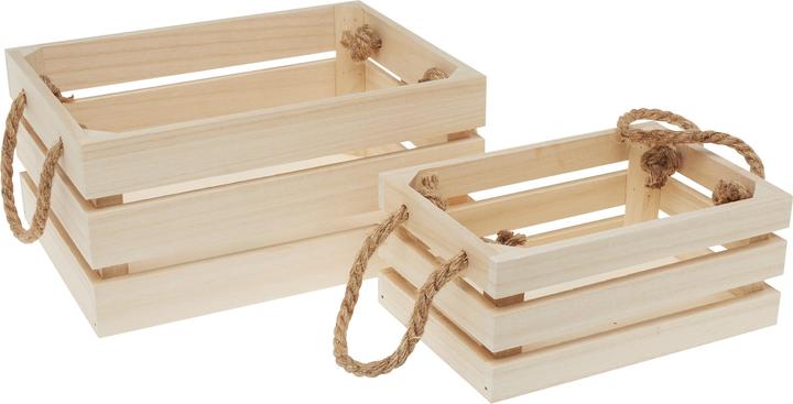 Actual product image VBS Wooden boxes with slats, set of 2, plywood