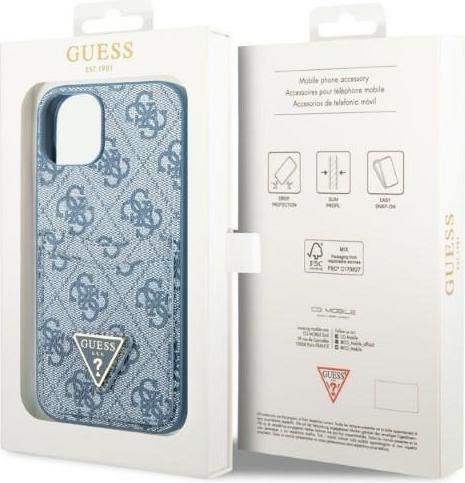 Produktbild Guess GUHCP13SP4TPB iPhone 13 mini 5,4" niebieski/blue hardcase 4G Triangle Logo Cardslot (Apple iPhone 13 mini)