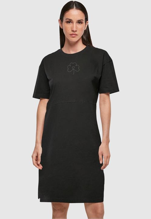 Actual product image Merchcode Ladies Spring - Leaf Clover Flower Oversized Slit Tee Dress - 117811 (L)
