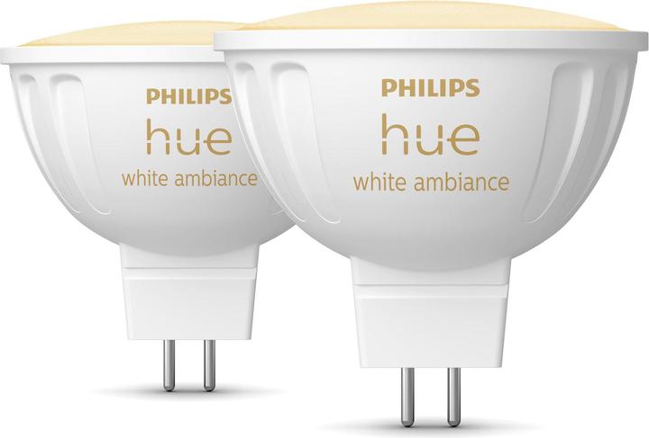 Philips Hue White Amb. MR16 Twin Pack 2x400lm (GU5.3, 5.10 W, 400 lm, 2 x, G)