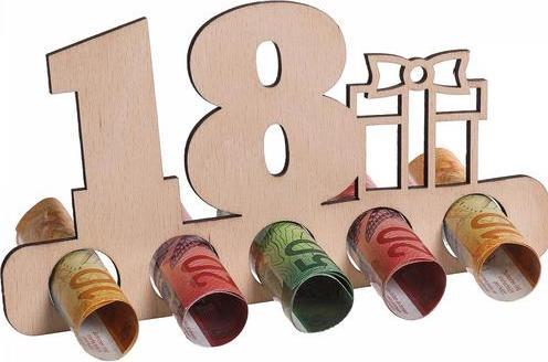 Image du produit Trendcompany Présentoir porte-billets en bois - 18 ans (1 pcs)