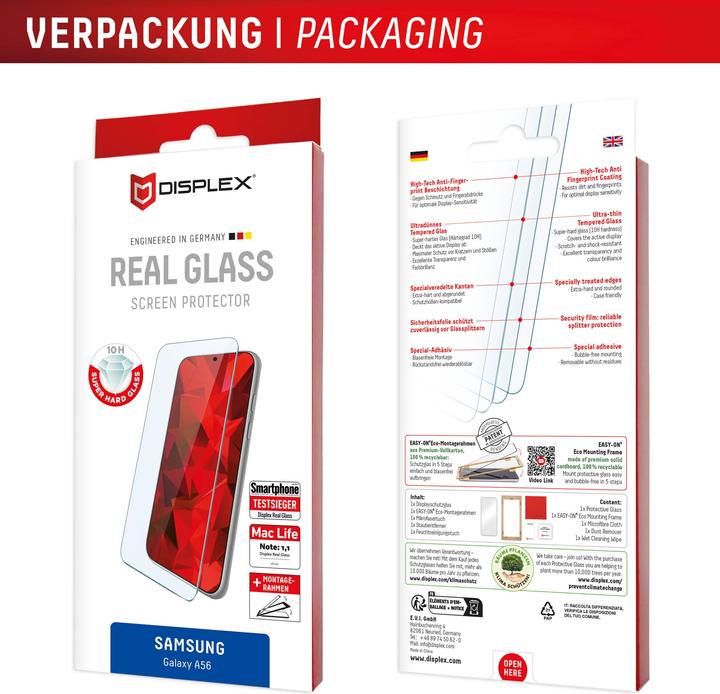 Image du produit Displex Real Glass, 2D Panzerglas (1 pièce(s), Samsung Galaxy A56)