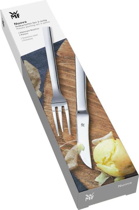 Productafbeelding WMF Schil aardappelbestek Set 2st 16cm Schil aardappelvork Nuova Roestvrij Staal Gepolijst (2 Stuk, Bestekset)