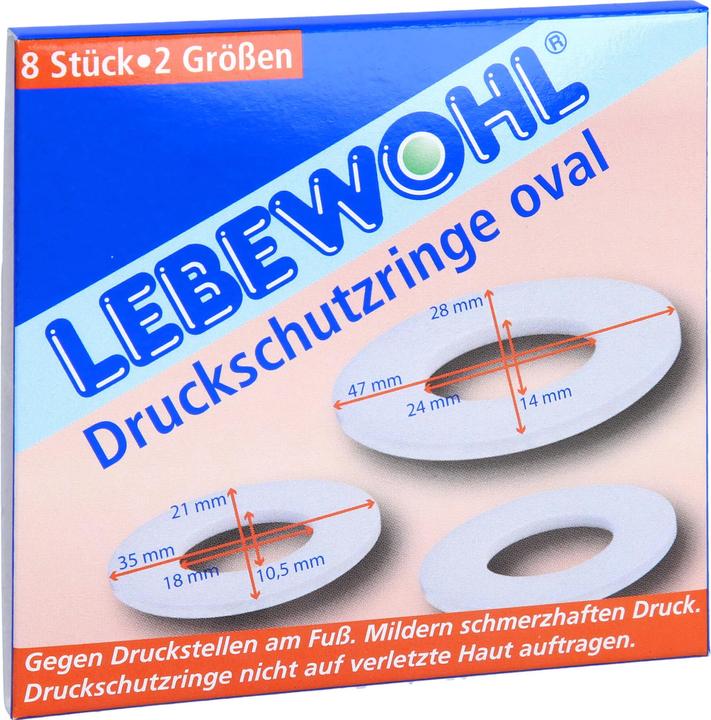 Immagine prodotto Lebewohl Anelli di protezione dalla pressione ovali, 8 pezzi di cerotti (8 x)
