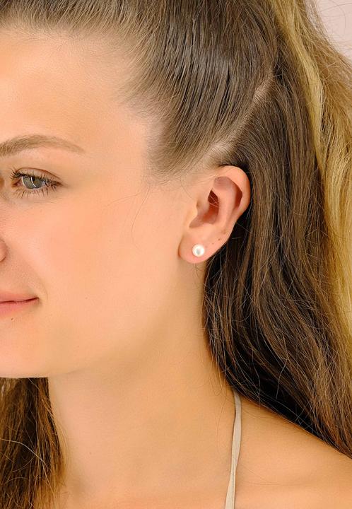 Produktbild Muau Stud earrings yellow gold 750 freshwater pearl 6.5-7mm (750/18K Gelbgold)