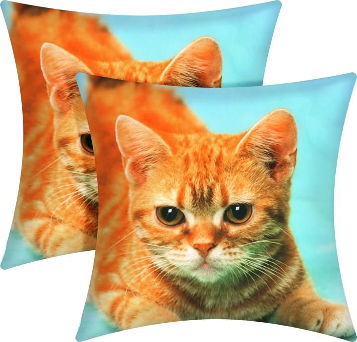 Image du produit Avizar 2 Stk. Kissenbezüge Gelbe Katze (40 x 40 cm)
