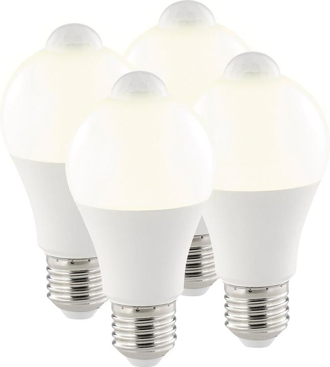 Produktbild Luminea 4er-Set LED-Lampen mit PIR-Sensor (E27, 10 W, 1055 lm, 4 x, C)