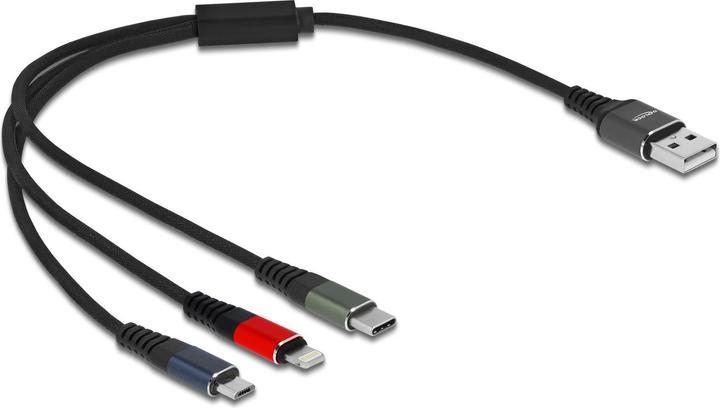 Delock USB A – USB Micro B/Lightning/USB C (0.30 m, USB 2.0)