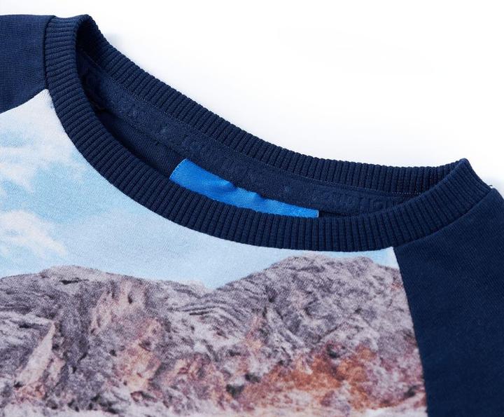 Actual product image VidaXL Children's long-sleeved shirt navy blue 128,Material: 100 (128)