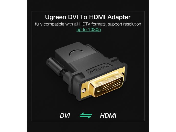 Actual product image Ugreen HDMI / DVI Adapter HDMI female DVI male 24+1 pin (HDMI, 1.60 cm)