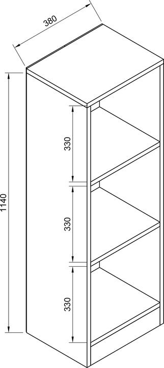 Actual product image VCM Wood Storage Stand Shelf Bookcase Decorative Books Stand Shelf Dilos S 3-fold (38 x 30 x 114 cm)