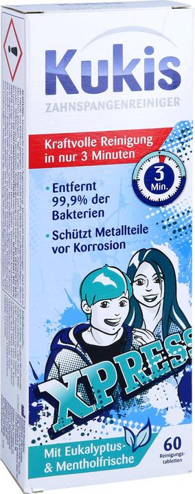 Image du produit Kukis Reckitt Benckiser, pastilles de nettoyage pour appareils dentaires, 60 pastilles