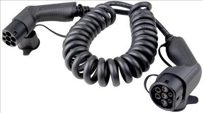 Actual product image EB Troller Electric car charging cable 5m 3L 11kW 16A spiral (Type 2, 11 kW, 16 A, 5 m)