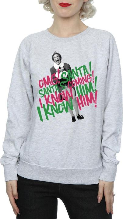 Actual product image Elf Womens/Ladies Santa's Coming Sweatshirt (XL)