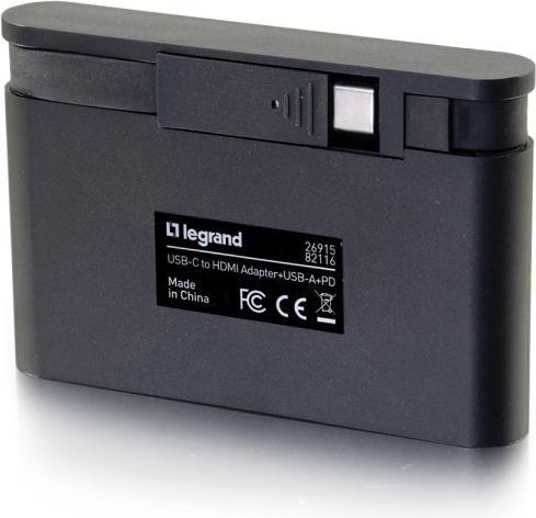 Produktbild C2G USB-C auf HDMI® Adapter mit USB-A und Stromzufuhr (USB-C, 3 Ports)