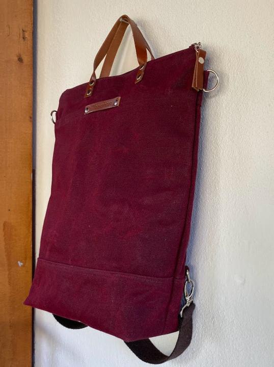 Actual product image Only-Bags.Store Waxed Canvas Backpack - Convertible Backpack, A3 Waxed Canvas Bag, Backpack, Multi
