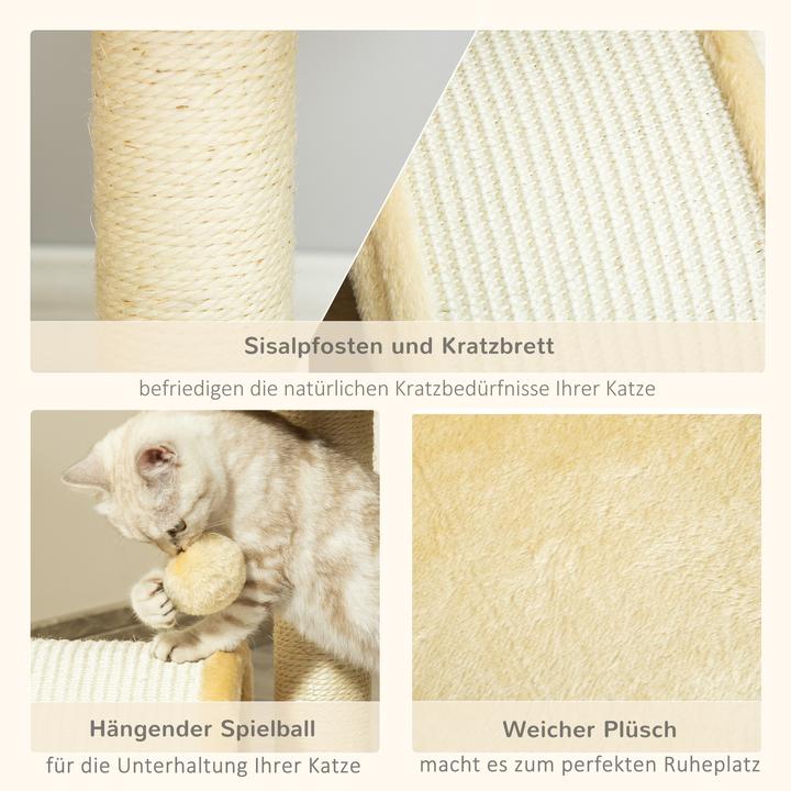 Image du produit PawHut Arbre à chat en peluche (46 cm, Beige)