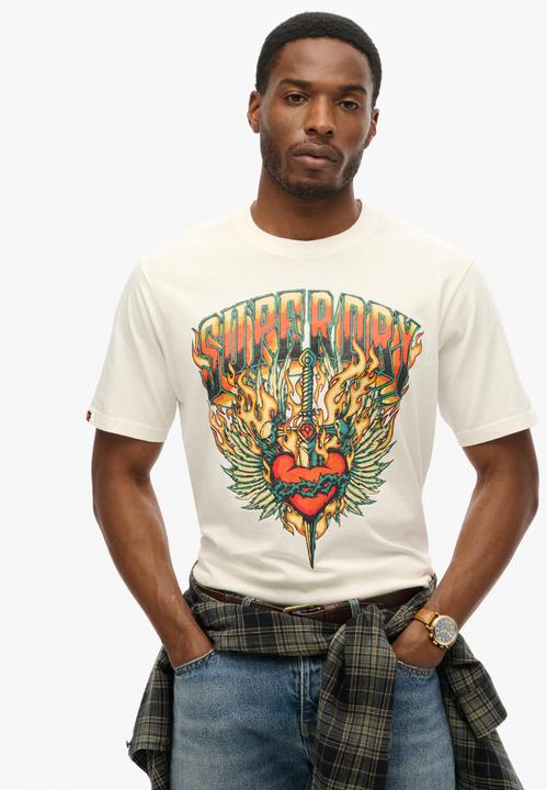 Immagine prodotto Superdry Lockeres T-Shirt mit Biker-Rock-Grafik (L)